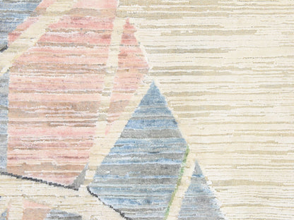 Ivory 9'0" x 12'0" Modern and Contemporary Hand knotted Wool/Silk Rug - Sku: O078537