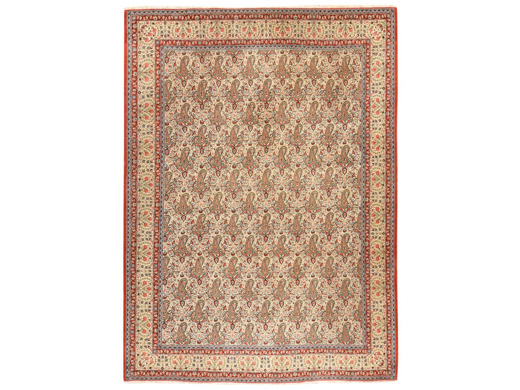 Ivory 7'10" x 10'9" Persian Hand knotted Wool Rug - Sku: O078539