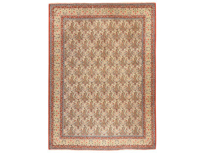 Boteh Persian hand-knotted wool rug in Ivory, 7'10" x 10'9" — SKU O078539