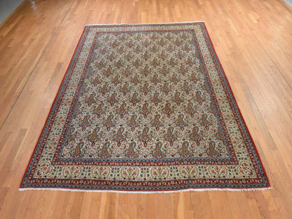 Boteh Persian hand-knotted wool rug in Ivory, 7'10" x 10'9" — SKU O078539 (view 2)