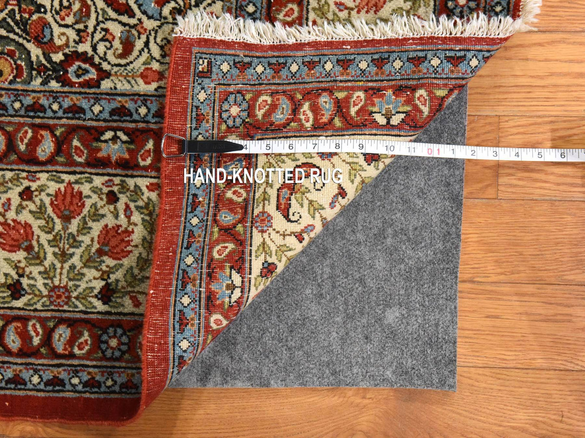 Boteh Persian hand-knotted wool rug in Ivory, 7'10" x 10'9" — SKU O078539 (view 6)