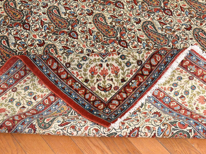 Ivory 7'10" x 10'9" Persian Hand knotted Wool Rug - Sku: O078539