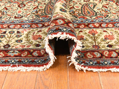 Boteh Persian hand-knotted wool rug in Ivory, 7'10" x 10'9" — SKU O078539 (view 8)