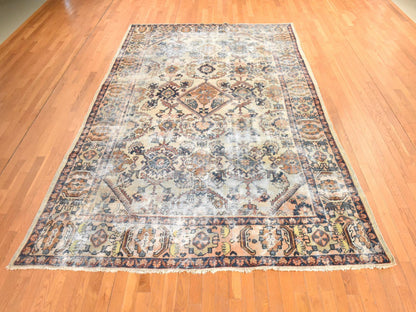 Beige 8'3" x 11'2" Antique Hand knotted Wool Rug - Sku: O078540
