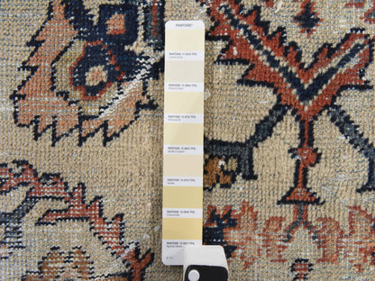 Beige 8'3" x 11'2" Antique Hand knotted Wool Rug - Sku: O078540