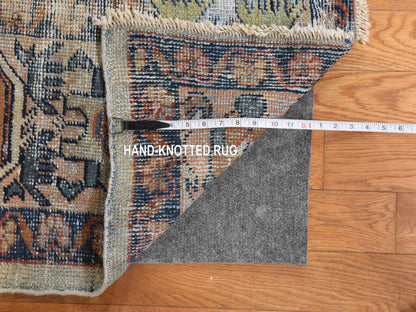 Mahal Antique hand-knotted wool rug in Beige & Peach, 8'3" x 11'2" — SKU O078540 (view 6)