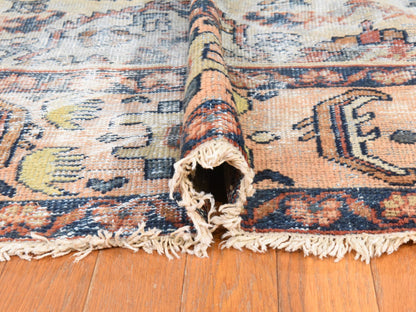 Beige 8'3" x 11'2" Antique Hand knotted Wool Rug - Sku: O078540
