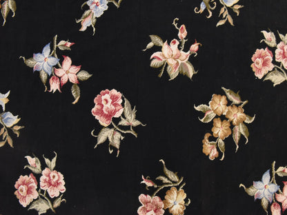 Black 7'8" x 9'5" Flat Weave Hand stitched Wool Rug - Sku: O078541