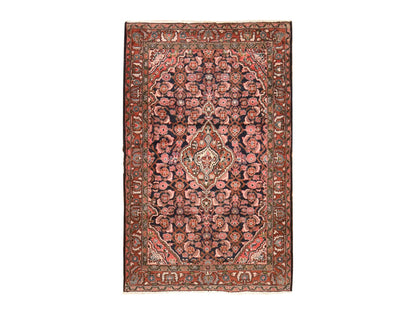 Blue 4'0" x 6'5" Vintage Hand knotted Wool Rug - Sku: O078544