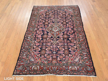 Blue 4'0" x 6'5" Vintage Hand knotted Wool Rug - Sku: O078544