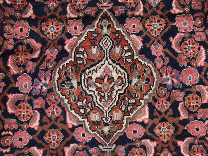 Blue 4'0" x 6'5" Vintage Hand knotted Wool Rug - Sku: O078544
