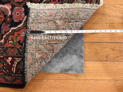 Blue 4'0" x 6'5" Vintage Hand knotted Wool Rug - Sku: O078544