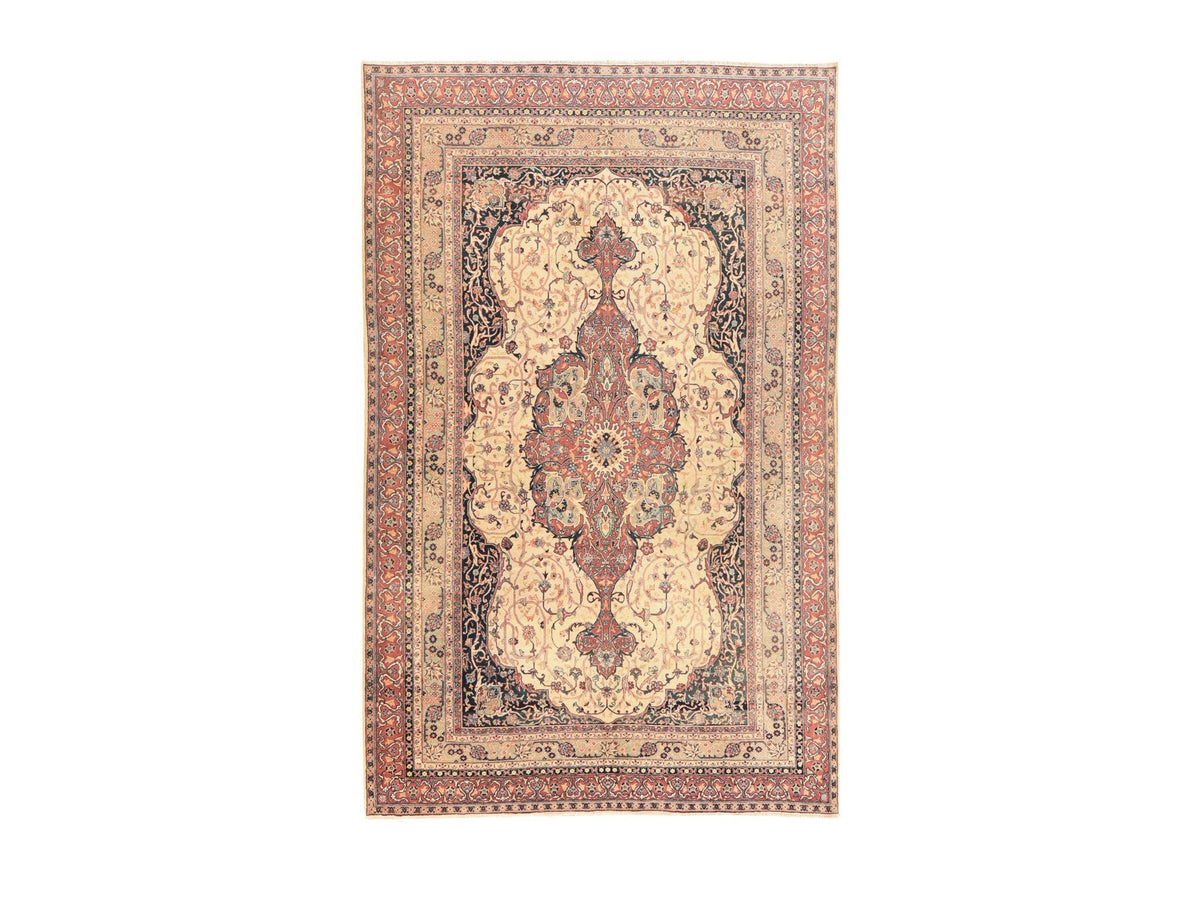 Sivas Vintage hand-knotted wool rug in Ivory & Red, 6'6" x 10'2" — SKU O078546