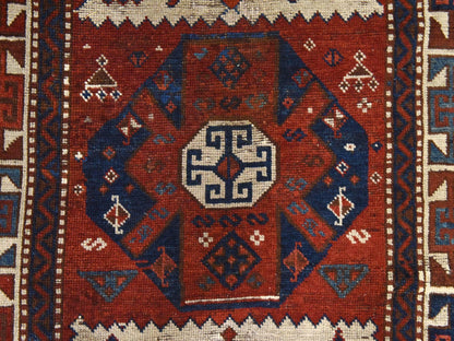 Antique hand-knotted wool runner in Ivory, 3'6" x 12'2" — SKU O078547 (view 5)
