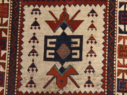 Antique hand-knotted wool runner in Ivory, 3'6" x 12'2" — SKU O078547 (view 6)