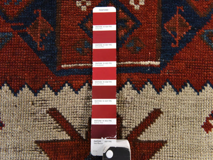 Antique hand-knotted wool runner in Ivory, 3'6" x 12'2" — SKU O078547 (view 7)