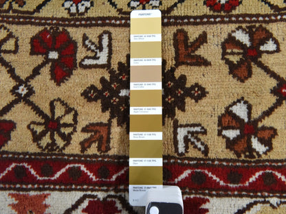 Brown 4'1" x 6'0" Vintage Hand knotted Wool Rug - Sku: O078548