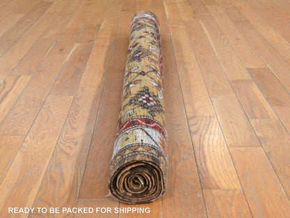 Brown 4'1" x 6'0" Vintage Hand knotted Wool Rug - Sku: O078548