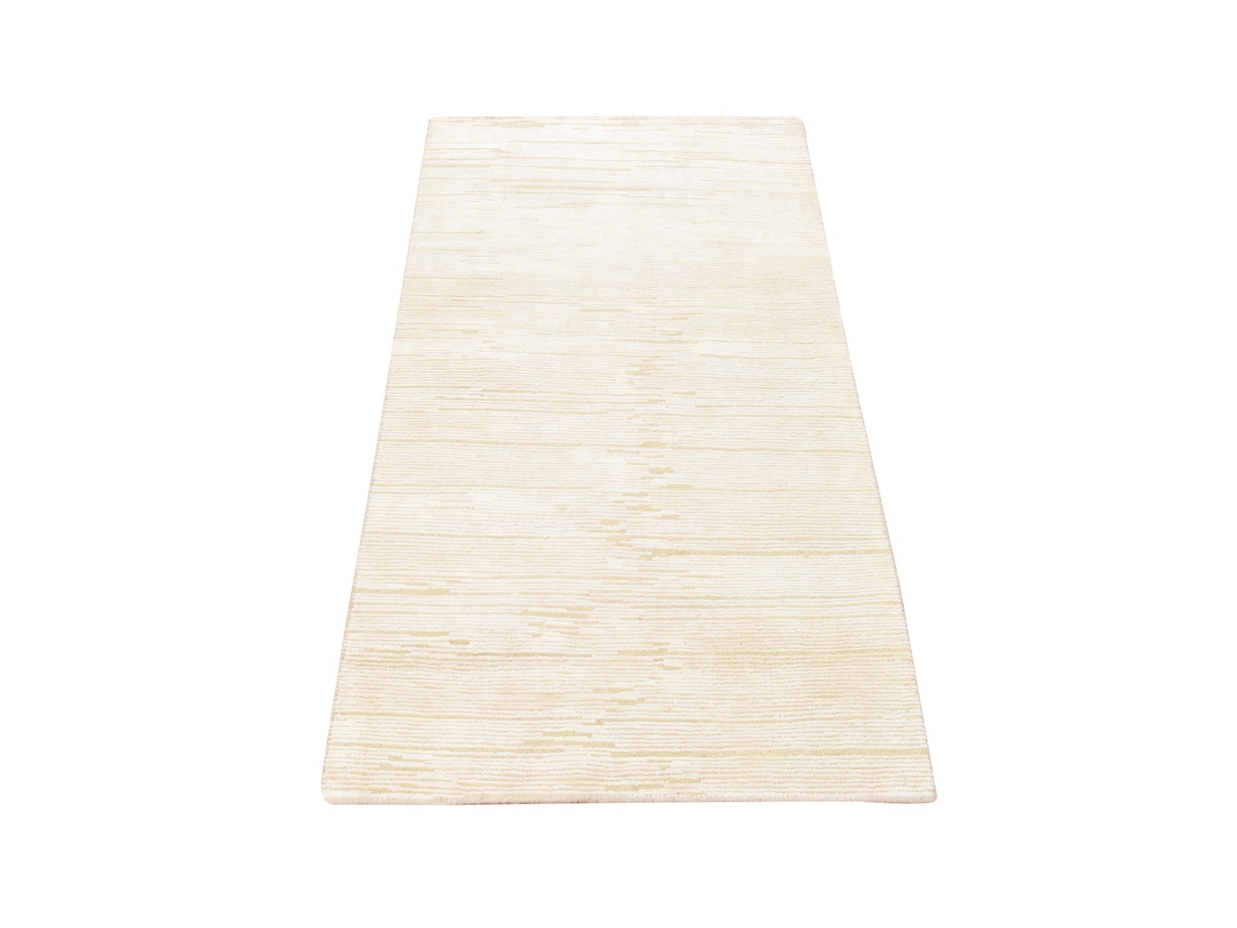 Ivory 2'6" x 4'8" Modern and Contemporary Hand knotted Wool Rug - Sku: O078552
