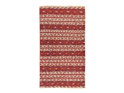 Kilim Flat-Weave hand-knotted wool rug in Red, 3'5" x 6'5" — SKU O078556