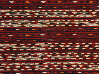 Kilim Flat-Weave hand-knotted wool rug in Red, 3'5" x 6'5" — SKU O078556 (view 3)