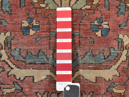 Red 6'7" x 10'2" Antique Hand knotted Wool Rug - Sku: O078557