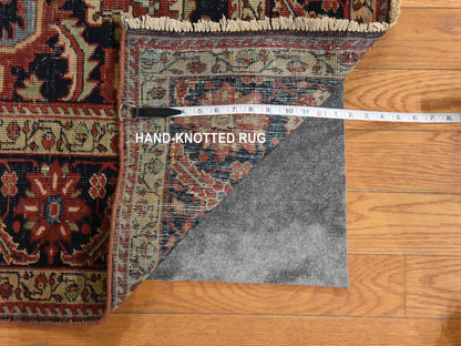 Red 6'7" x 10'2" Antique Hand knotted Wool Rug - Sku: O078557
