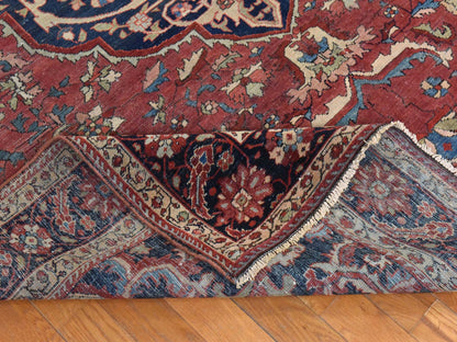 Red 6'7" x 10'2" Antique Hand knotted Wool Rug - Sku: O078557