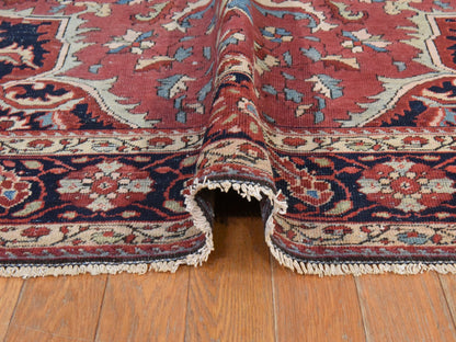 Red 6'7" x 10'2" Antique Hand knotted Wool Rug - Sku: O078557
