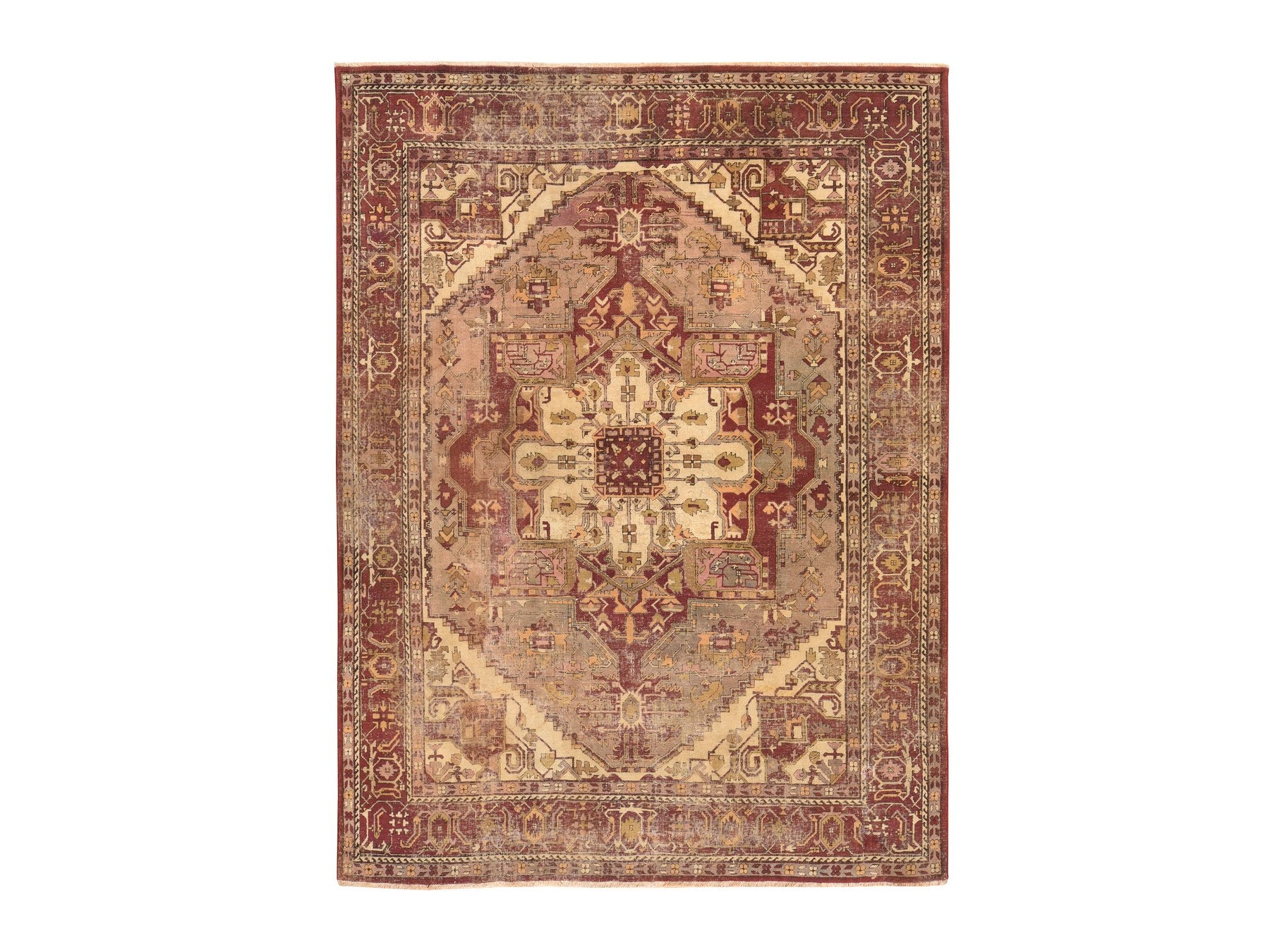 Heriz Antique hand-knotted wool rug in Red, 8'6" x 11'3" — SKU O078561