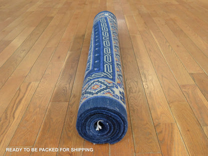 Blue 3'10" x 6'2" Fine Oriental Hand knotted Wool Rug - Sku: O078562
