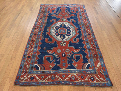 Kazak Antique hand-knotted wool rug in Red, 5'1" x 8'7" — SKU O078563 (view 2)
