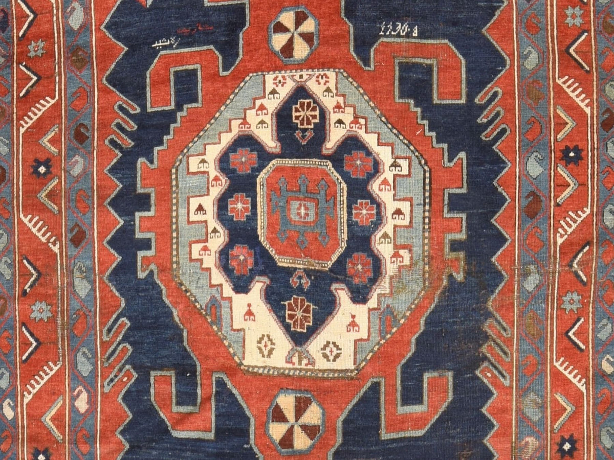 Kazak Antique hand-knotted wool rug in Red, 5'1" x 8'7" — SKU O078563 (view 3)