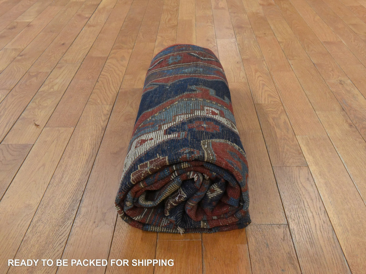 Kazak Antique hand-knotted wool rug in Red, 5'1" x 8'7" — SKU O078563 (view 7)