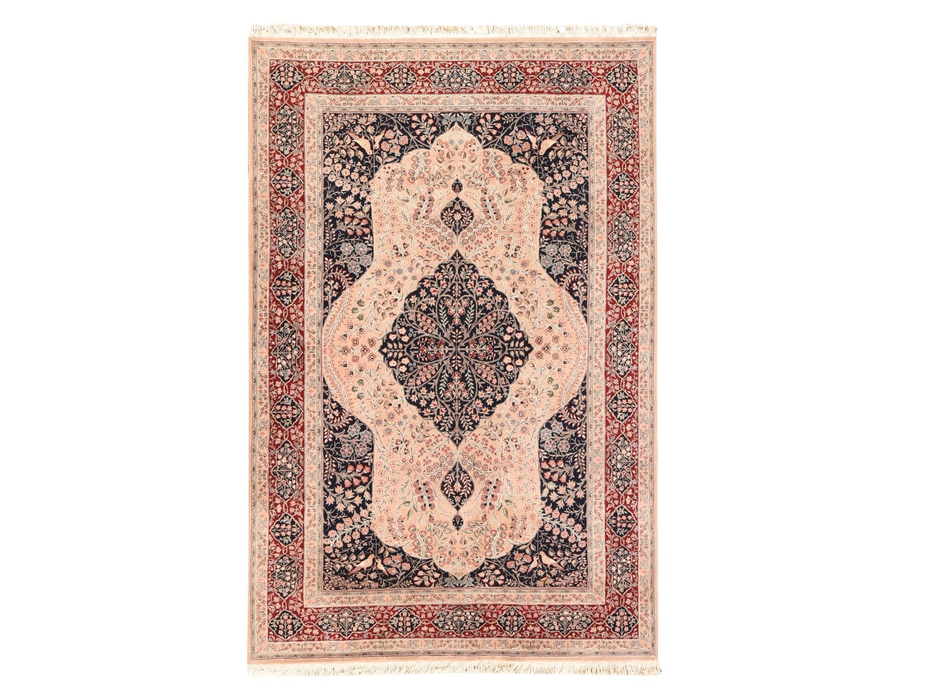 Blue 5'8" x 8'9" Fine Oriental Hand knotted Wool Rug - Sku: O078565