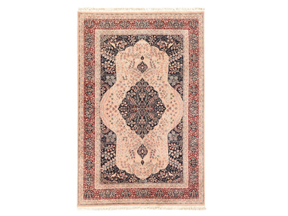 Blue 5'8" x 8'9" Fine Oriental Hand knotted Wool Rug - Sku: O078565