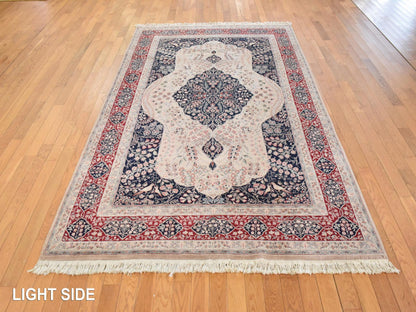 Blue 5'8" x 8'9" Fine Oriental Hand knotted Wool Rug - Sku: O078565