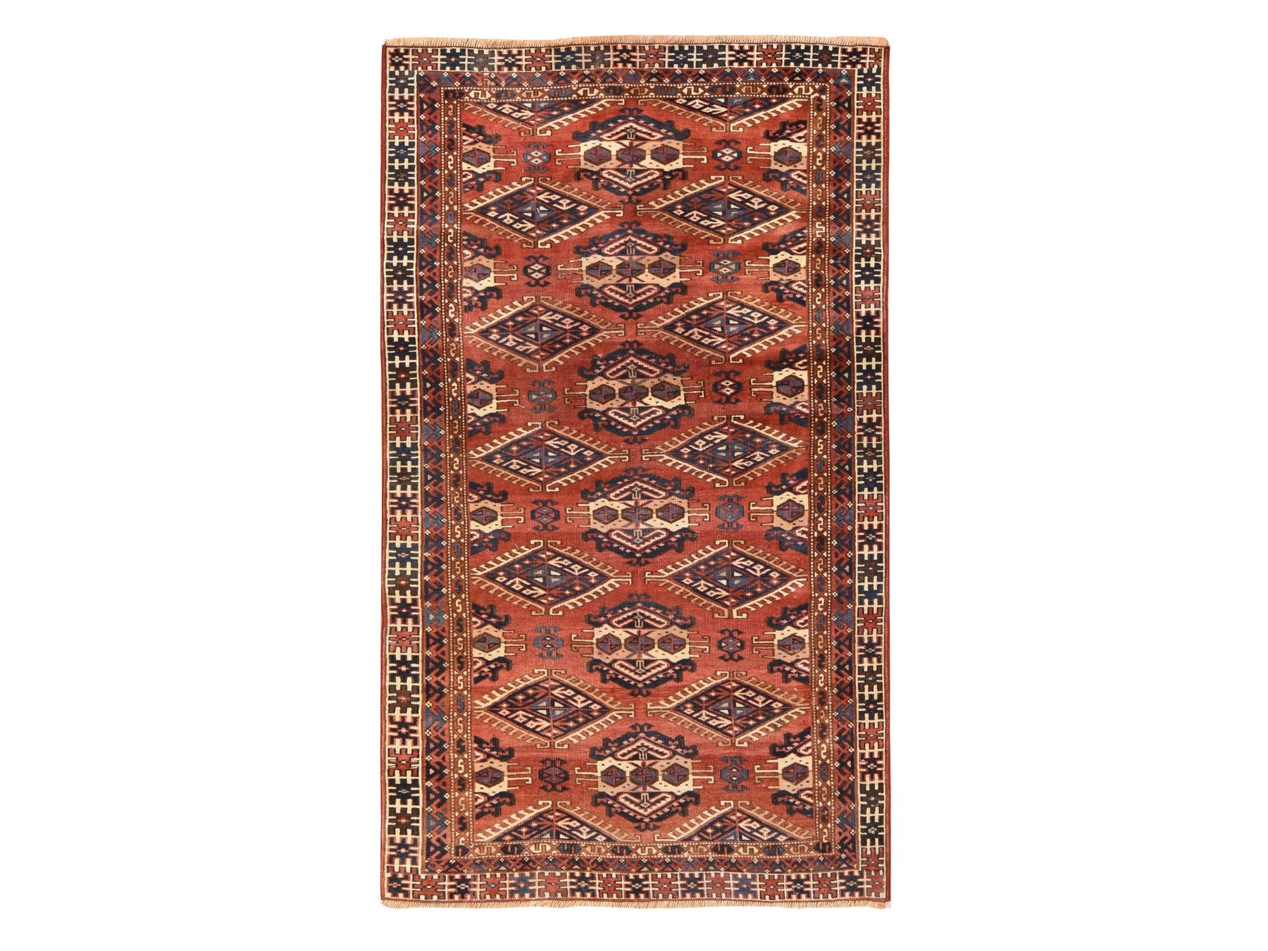 Tekke Antique hand-knotted wool rug in Red & Ivory, 4'5" x 7'6" — SKU O078566