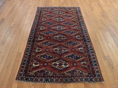 Tekke Antique hand-knotted wool rug in Red & Ivory, 4'5" x 7'6" — SKU O078566 (view 2)