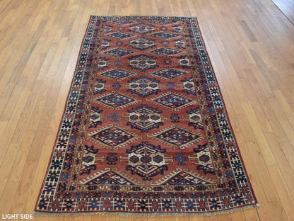 Tekke Antique hand-knotted wool rug in Red & Ivory, 4'5" x 7'6" — SKU O078566 (view 3)
