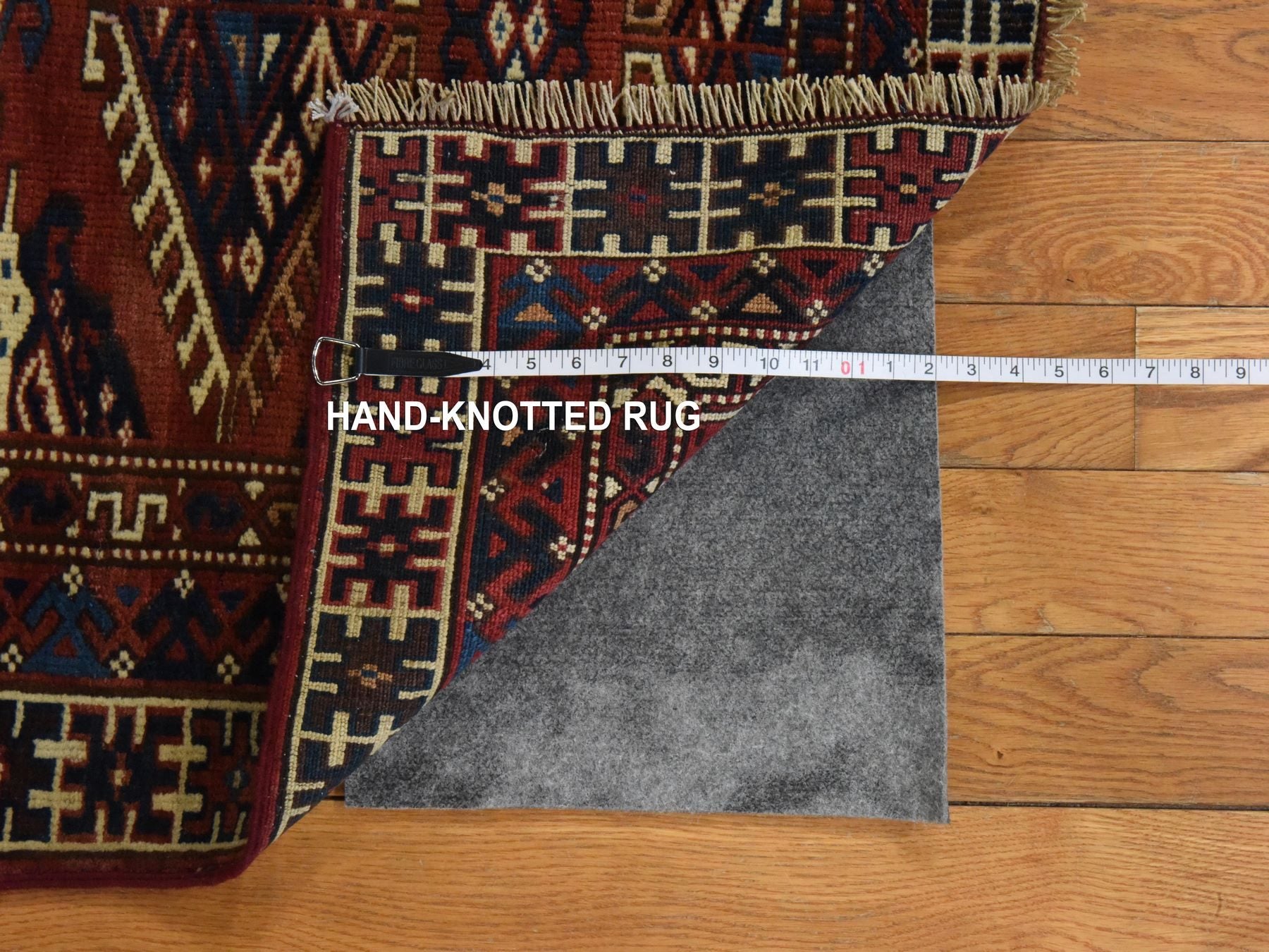 Tekke Antique hand-knotted wool rug in Red & Ivory, 4'5" x 7'6" — SKU O078566 (view 6)