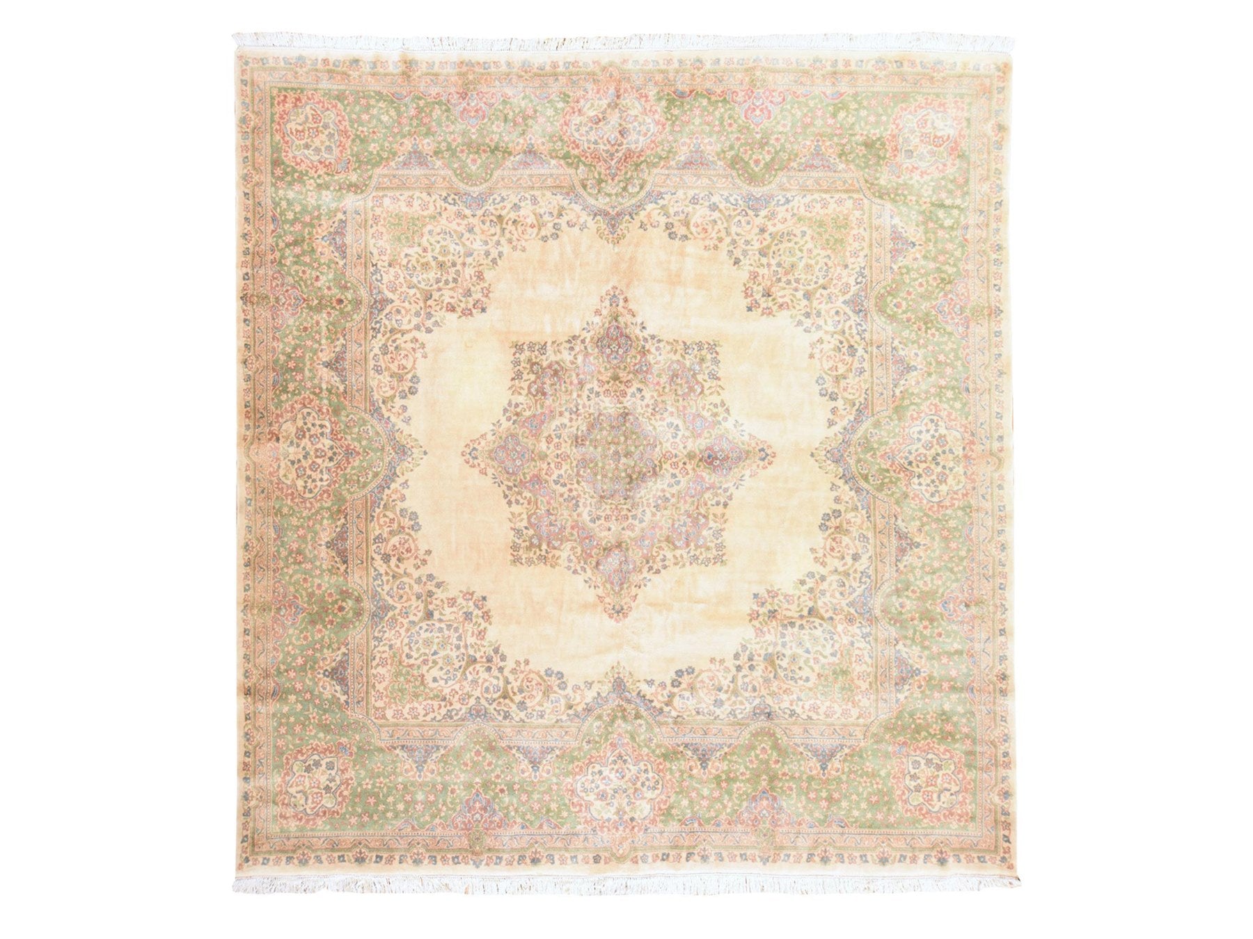 Ivory 11'6" x 12'1" Persian Hand knotted Wool Rug - Sku: O078568