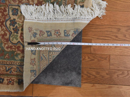 Persian hand-knotted wool rug in Ivory & Green, 11'6" x 12'1" — SKU O078568 (view 7)