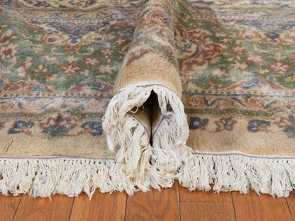 Persian hand-knotted wool rug in Ivory & Green, 11'6" x 12'1" — SKU O078568 (view 9)
