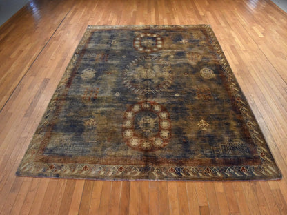 Khotan Silk hand-knotted silk rug in Overdyed & Brown, 8'2" x 10'1" — SKU O078572 (view 2)