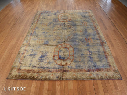 Overdyed 8'2" x 10'1" Silk Hand knotted Silk Rug - Sku: O078572