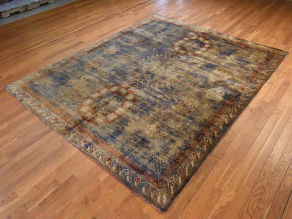 Overdyed 8'2" x 10'1" Silk Hand knotted Silk Rug - Sku: O078572