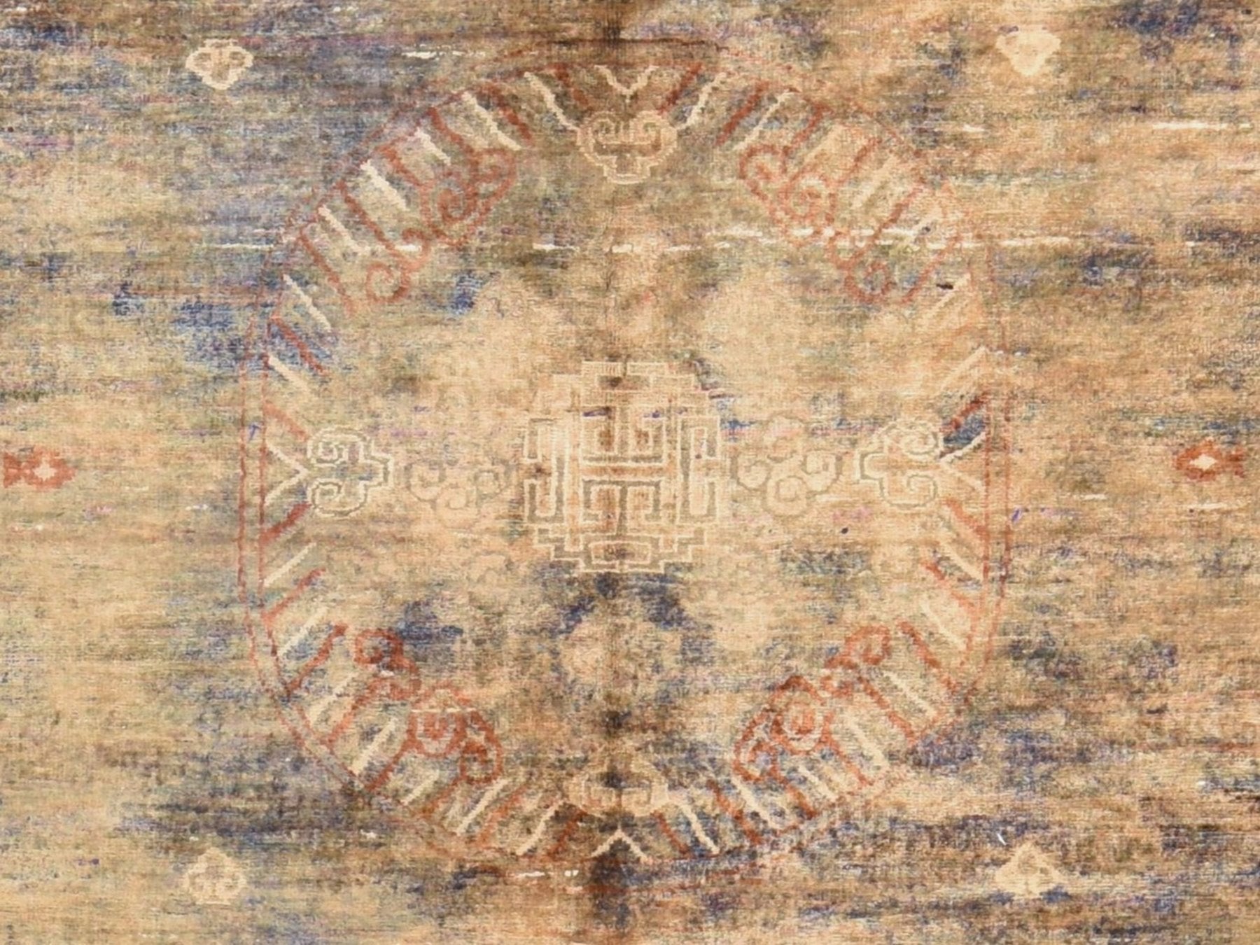 Khotan Silk hand-knotted silk rug in Overdyed & Brown, 8'2" x 10'1" — SKU O078572 (view 5)