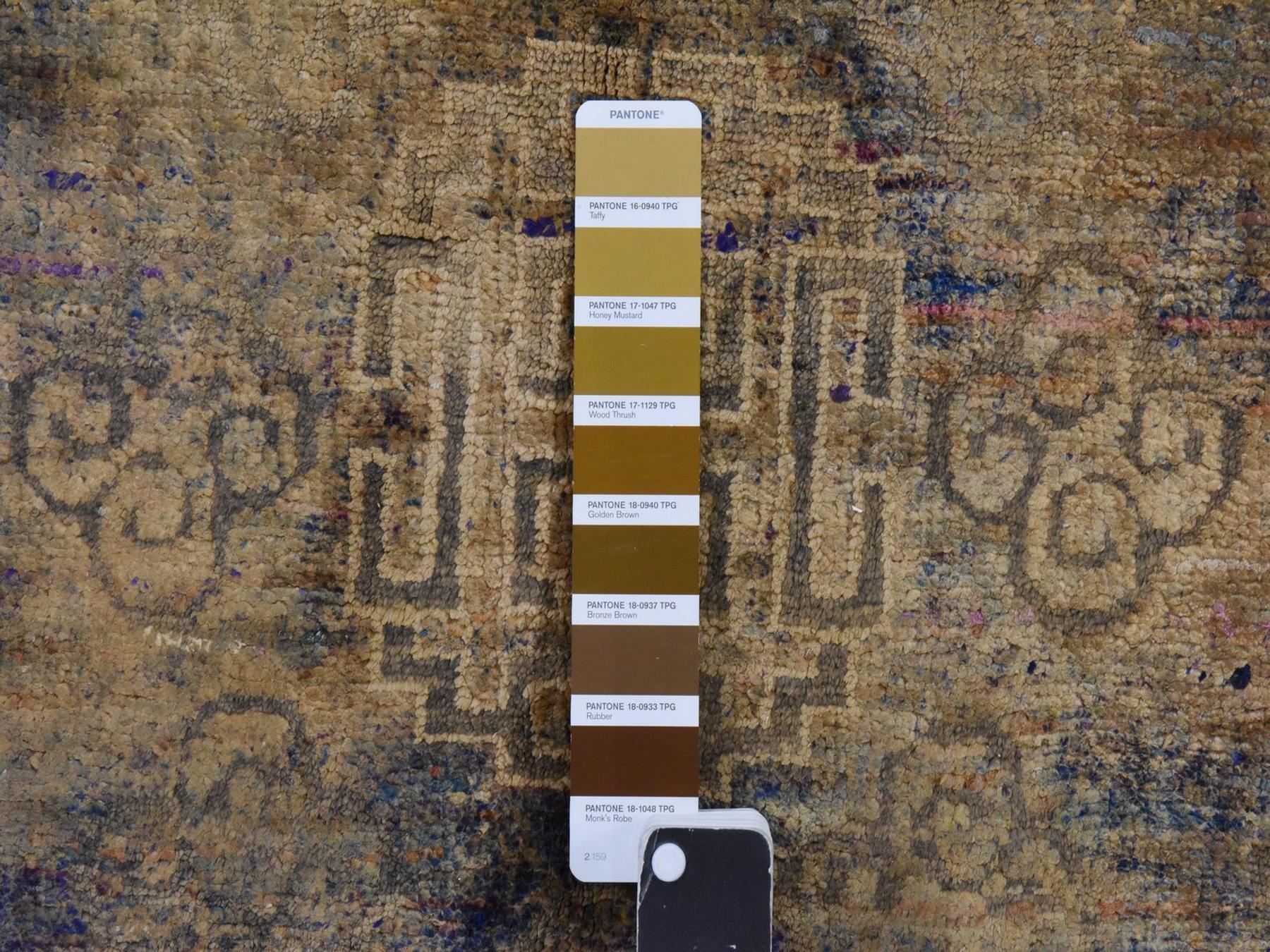 Khotan Silk hand-knotted silk rug in Overdyed & Brown, 8'2" x 10'1" — SKU O078572 (view 7)
