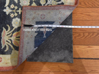 Black 12'0" x 14'1" Fine Oriental Hand knotted Wool/Silk Rug - Sku: O078573